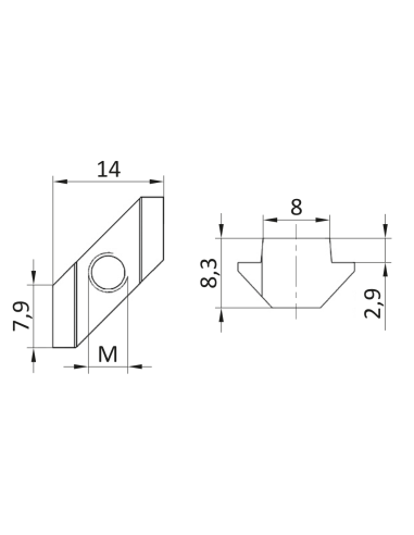 Wpust skośny M4 [8]