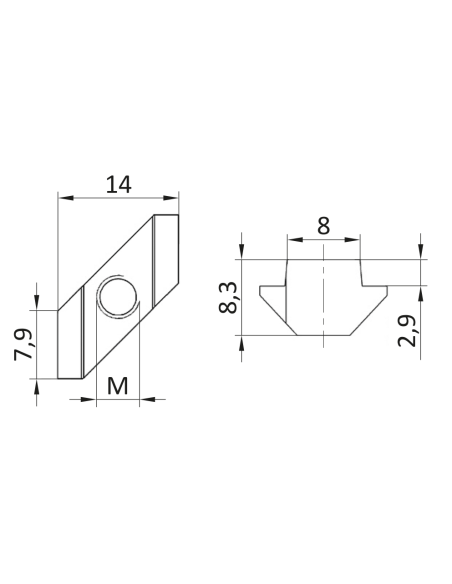 Wpust skośny M5 [8]