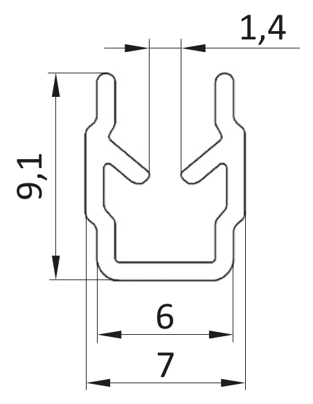 Profil maskująco-obejmujący [6] czarny