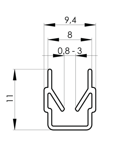 Profil maskująco-obejmujący [8] przeźroczysty