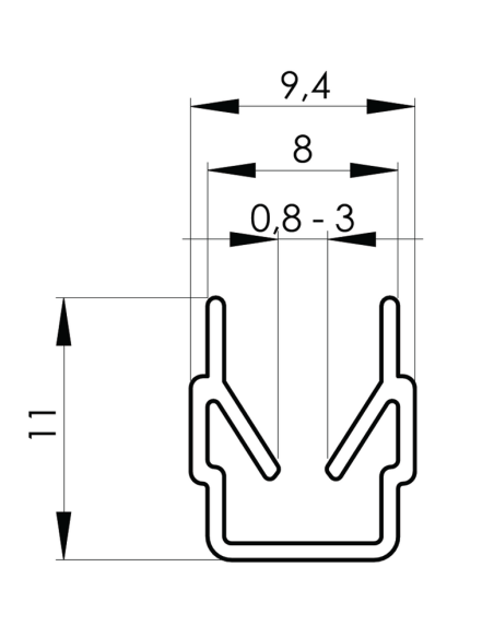 Profil maskująco-obejmujący [8] przeźroczysty