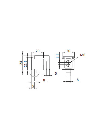 Bloczek mocujący H M6 [8]