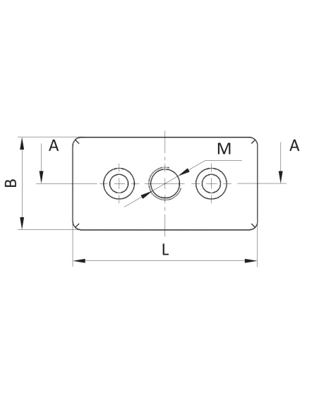 Płyta z gwintem na nogi przegubowe [6][8] 40x80 M10 t16