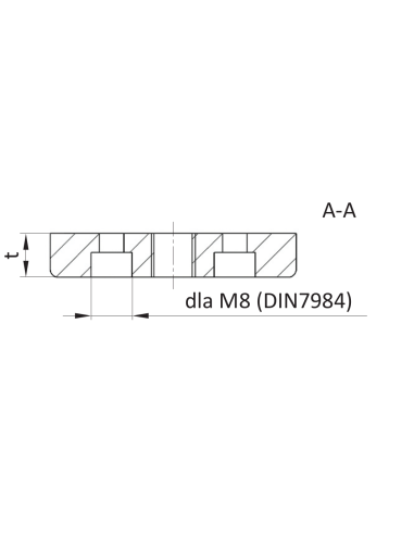 Płyta z gwintem na nogi przegubowe [6][8] 40x80 M16 t16