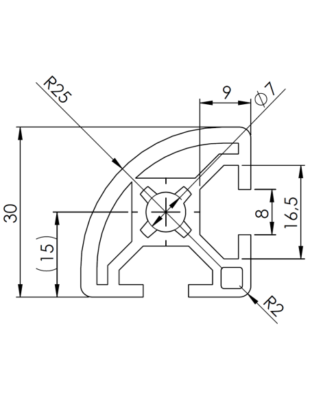 Profil aluminiowy 30x30R [8]