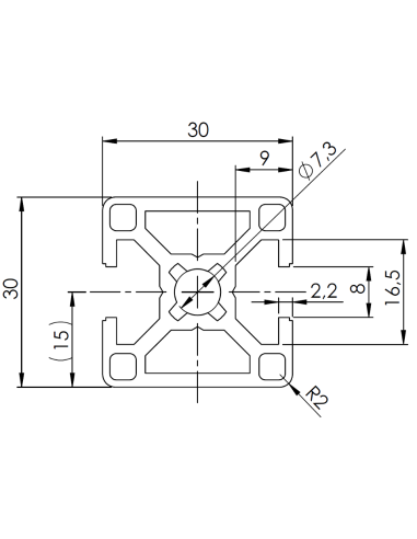 Profil aluminiowy 30x30 2N180 [8]