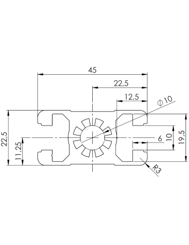 Profil aluminiowy 22,5x45 [10]
