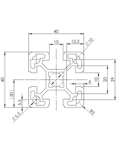 Profil aluminiowy 40x40L [10]