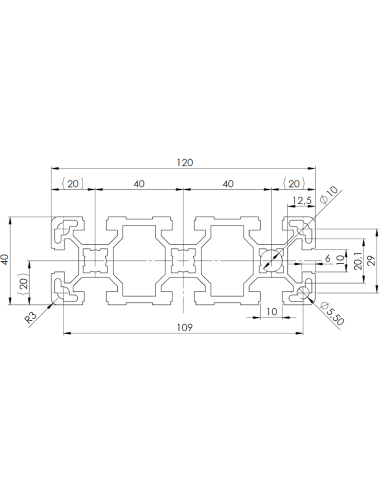 Profil aluminiowy 40x120L [10]