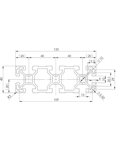 Profil aluminiowy 40x120L [10]