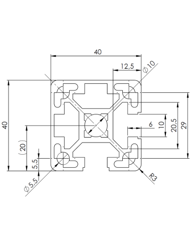 Profil aluminiowy 40x40L 2N90 [10]