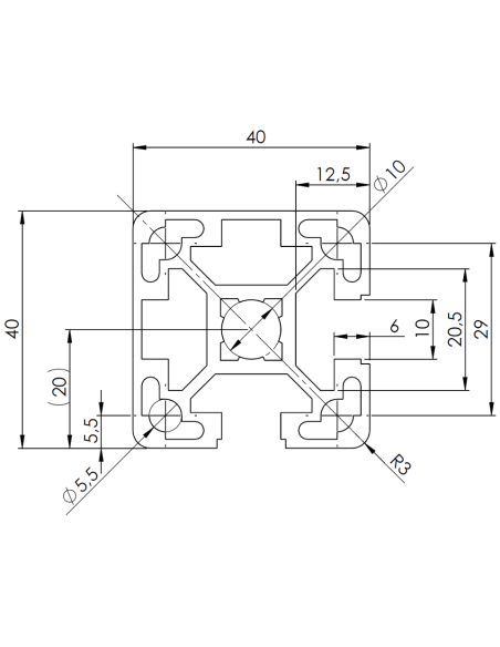 Profil aluminiowy 40x40L 2N90 [10]