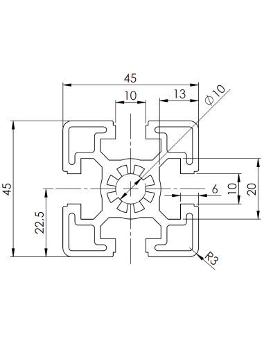 Profil aluminiowy 45x45 [10]