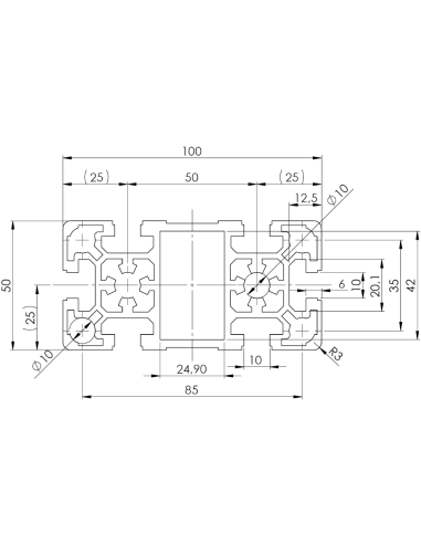Profil aluminiowy 50x100L [10]