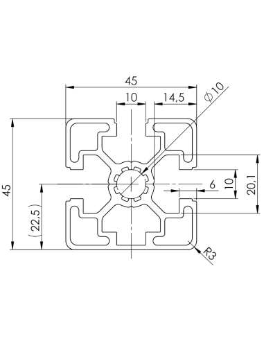 Profil aluminiowy 45x45L 3N [10]