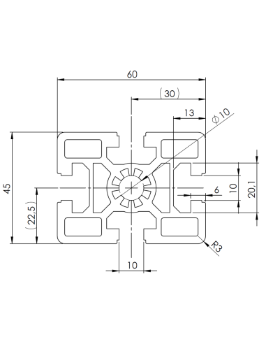 Profil aluminiowy 45x60 [10]