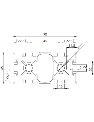 Profil aluminiowy 45x90L 4N90 [10]