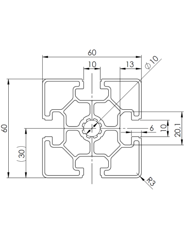 Profil aluminiowy 60x60L [10]