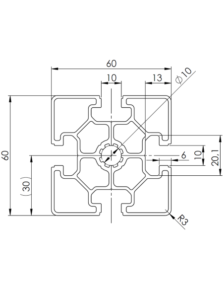 Profil aluminiowy 60x60L [10]