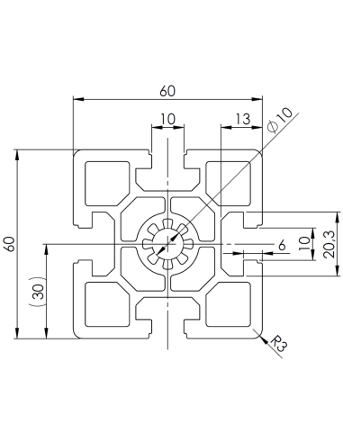 Profil aluminiowy 60x60 [10]