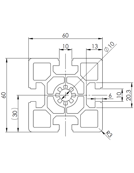 Profil aluminiowy 60x60 [10]