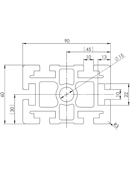 Profil aluminiowy 60x90 [10]