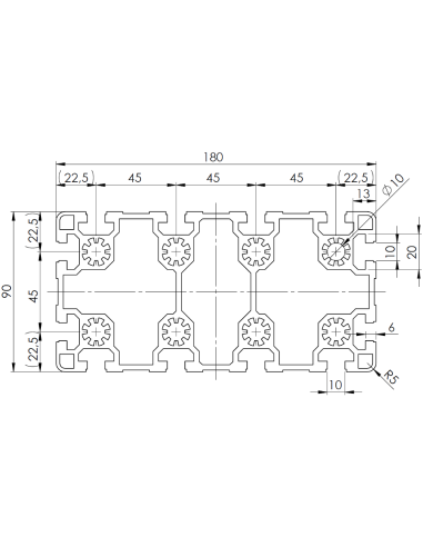 Profil aluminiowy 90x180L [10]