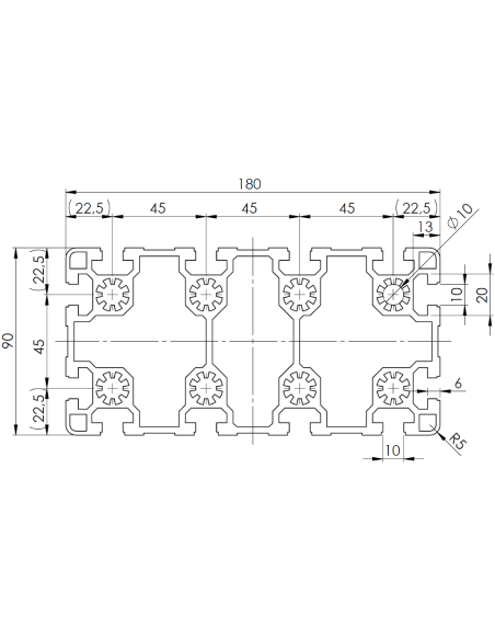 Profil aluminiowy 90x180L [10]