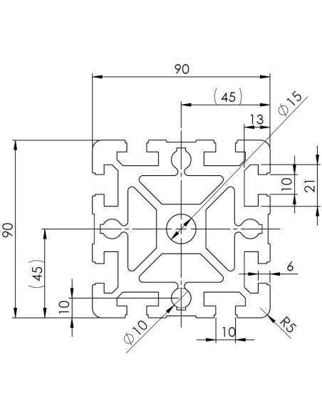 Profil aluminiowy 90x90 [10]
