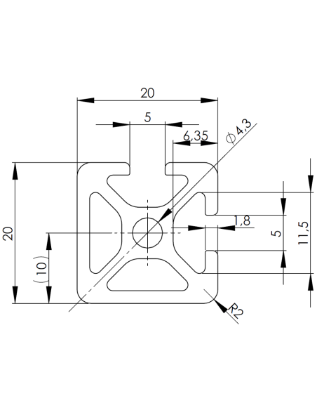 Profil aluminiowy 20X20 2N90 [5]
