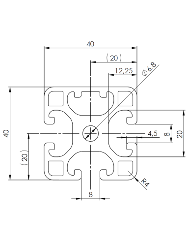 Profil aluminiowy 40x40L 1N [8]