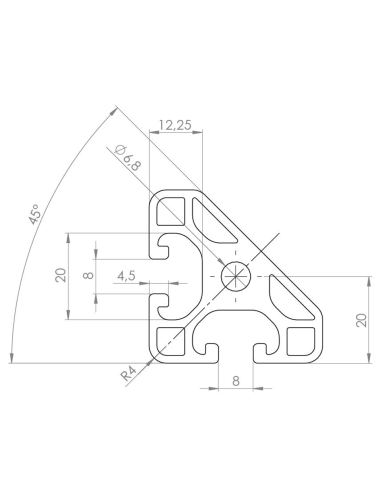Profil aluminiowy 40x40L 45 ° [8]