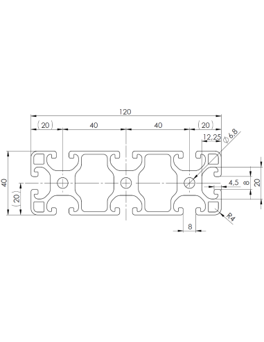 Profil aluminiowy 40x120L [8]