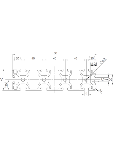Profil aluminiowy 40x160L [8]