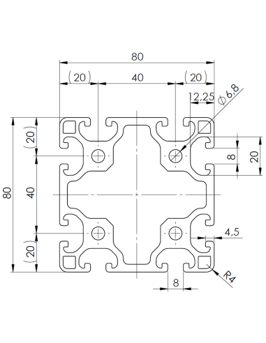 Profil aluminiowy 80x80L [8]