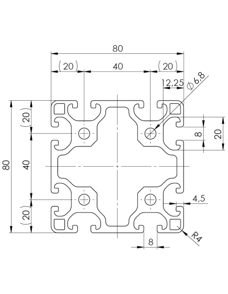 Profil aluminiowy 80x80L [8]