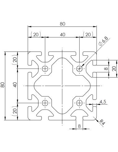 Profil aluminiowy 80x80 [8]