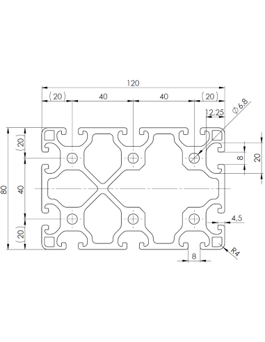 Profil aluminiowy 80x120L [8]