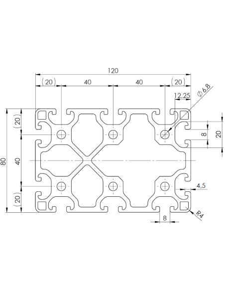 Profil aluminiowy 80x120L [8]