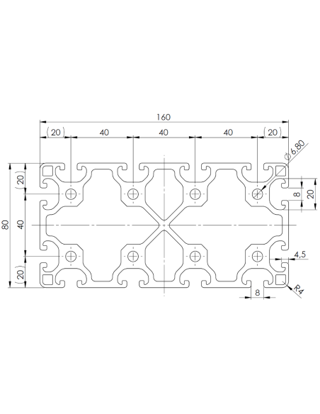 Profil aluminiowy 80x160L [8]