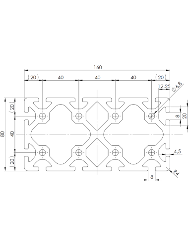 Profil aluminiowy 80x160 [8]