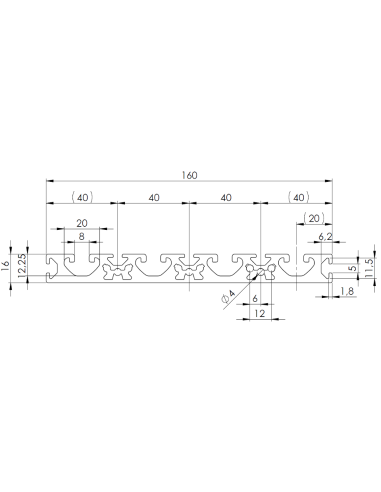 Profil aluminiowy 160x16 [8]