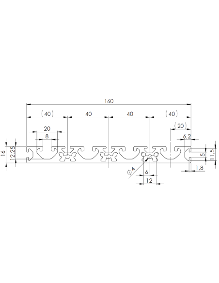 Profil aluminiowy 160x16 [8]