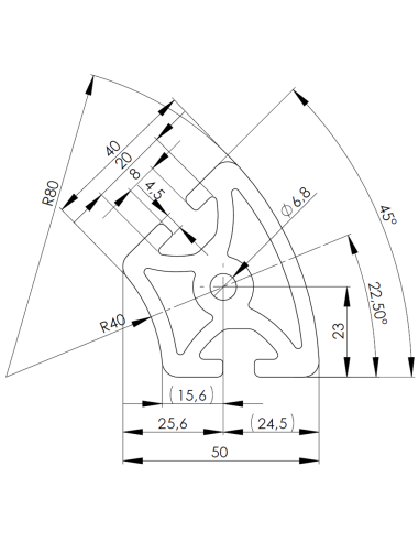 Profil aluminiowy R40/80-45° [8]