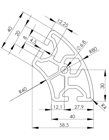 Profil aluminiowy R40/80-60° [8]