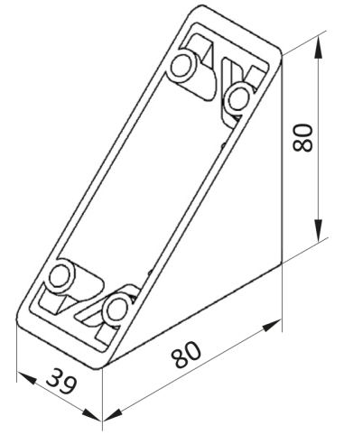 Kątownik 40x80 do rowka 8mm