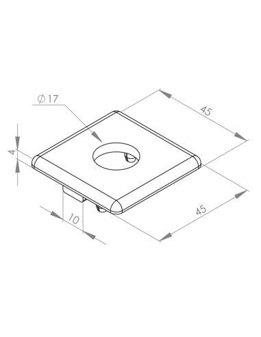 Zaślepka dla profili aluminiowych 45x45 z otworem