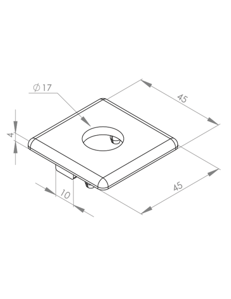 Zaślepka dla profili aluminiowych 45x45 z otworem