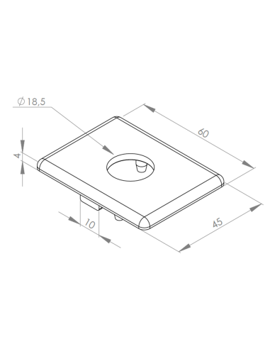 Zaślepka dla profili aluminiowych 45x60 z otworem