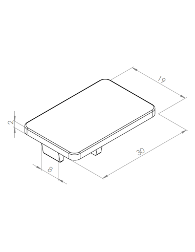 Zaślepka dla profili aluminiowych 19x30